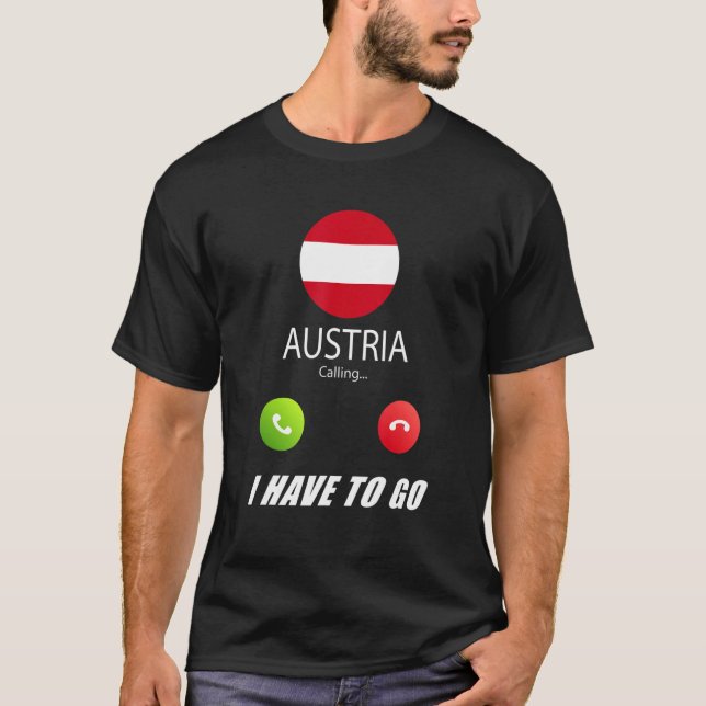 Camiseta Áustria Bandeira Souvenir Áustria Está Chamando Ca (Frente)