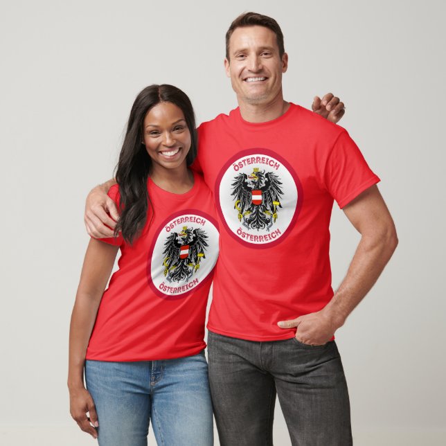 Camiseta Austria Coat of Arms Circle Shape  (Unissex)