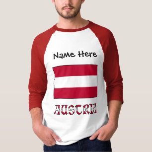 Camiseta Áustria e Bandeira Austríaca Preta Personalizada