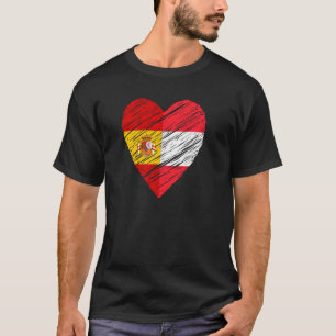 Camiseta Áustria Espanha Coração Espanha Bandeira Austríaca