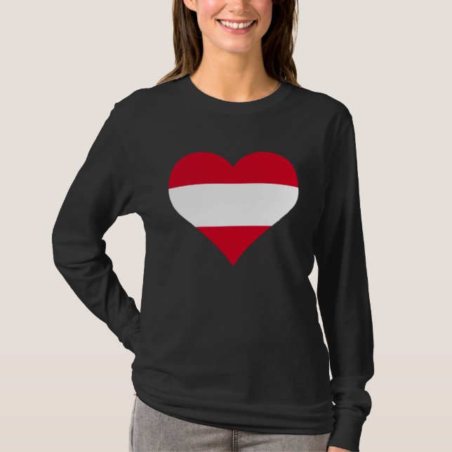Camiseta Austria Flag Heart Austria Gifts Love Austria (Frente)