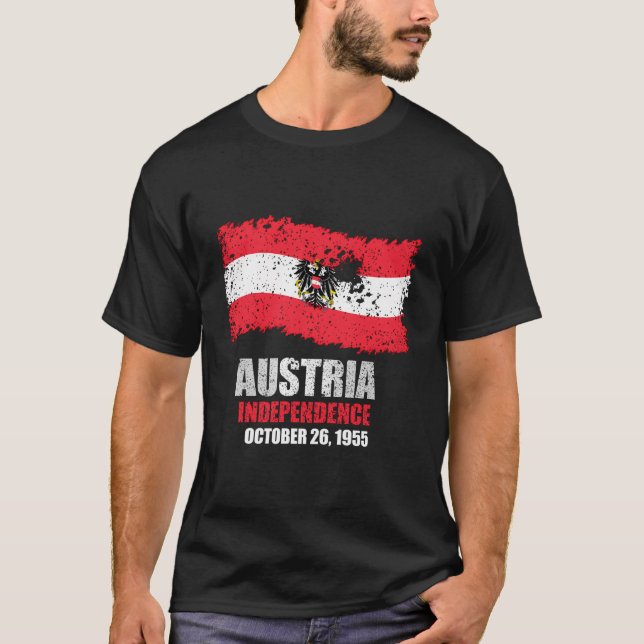 Camiseta Áustria Flag T Mostra Independência Austríaca (Frente)