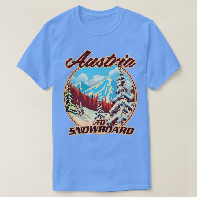 Camiseta Áustria - Snowboard (Frente do Design)