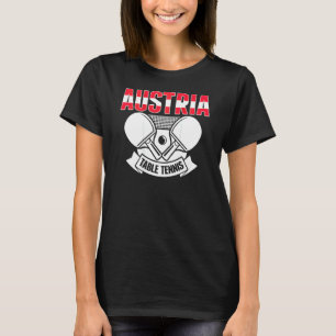 Camiseta Áustria Tênis de Mesa   Apoie o Ping Pong Austríac