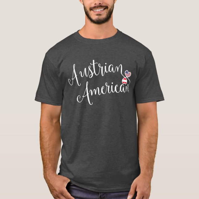 Camiseta Austríaca de Coração Enturada Americana (Frente)
