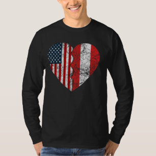Camiseta Austrian American Flags Heart Estados Unidos Áustr
