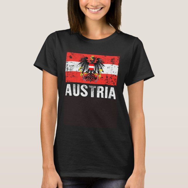 Camiseta Austrian Flag Austria Vienna Land der Berge Eagle (Frente)