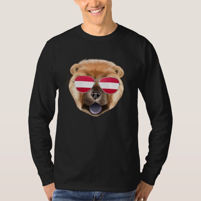 Camiseta Austrian Flag Chow Chow Dog Austria Pocket (Frente)