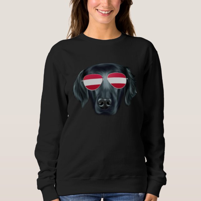 Camiseta Austrian Flag Flat Coated Retriever Dog Austria Po (Frente)
