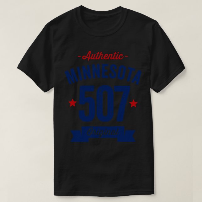 Camiseta Authentic Minnesota 507 Area Code (Frente do Design)