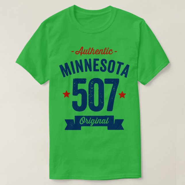 Camiseta Authentic Minnesota 507 Area Code (Frente do Design)