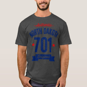 Camiseta Authentic North Dakota 701 Area Code