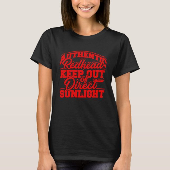 Camiseta Authentic redhead keep out of direct sunlight  Red (Frente)