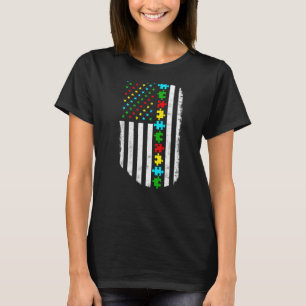 Camiseta Autism American Flag Autism Mãe Autismo Sensibiliz