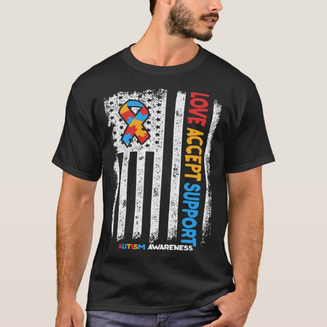 Camiseta Autism Autistic Love Accept Support Autism Awarene (Frente)