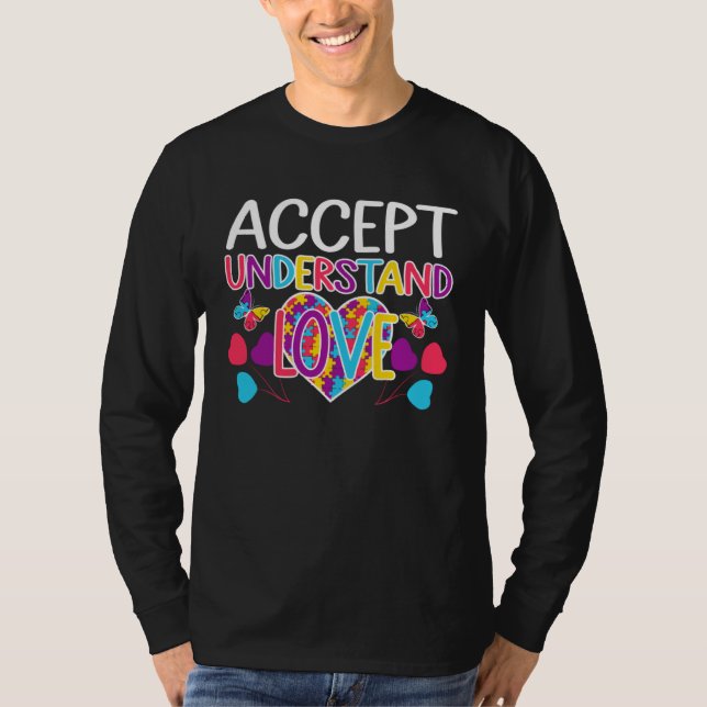 Camiseta Autism Awareness  Accept Understand Love ASD (Frente)