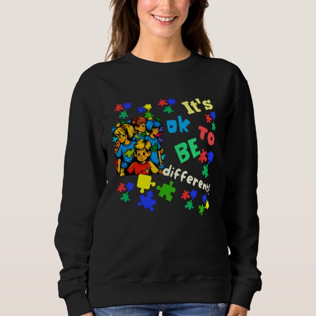 Camiseta Autism Awareness Acceptance Children Ok To Be Diff (Frente)