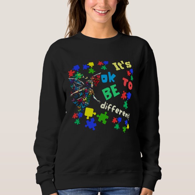 Camiseta Autism Awareness Acceptance Fairy Its Ok To Be Dif (Frente)