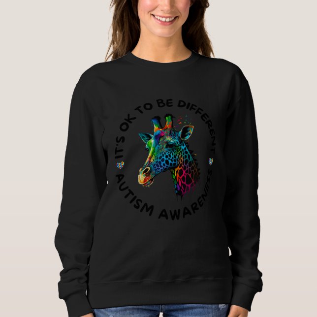Camiseta Autism Awareness Acceptance Giraffe Ok To Be Diffe (Frente)
