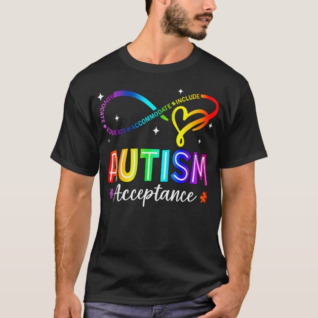 Camiseta Autism Awareness Acceptance Infinity Symbol (Frente)