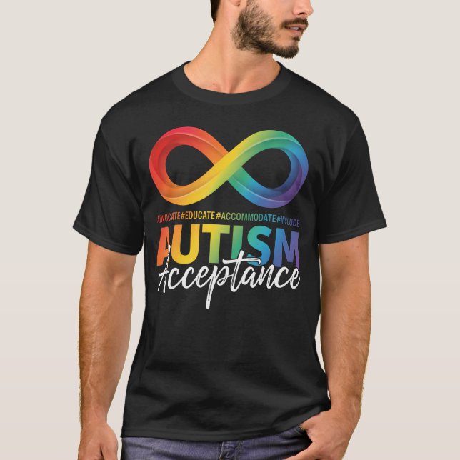 Camiseta Autism Awareness Acceptance Infinity Symbol (Frente)