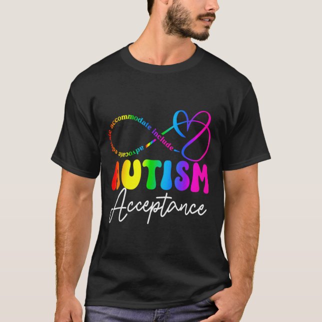 Camiseta Autism Awareness Acceptance Infinity Symbol Advoca (Frente)