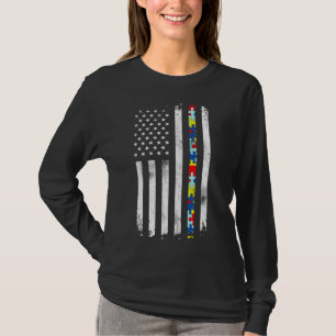 Camiseta Autism Awareness American Flag Active