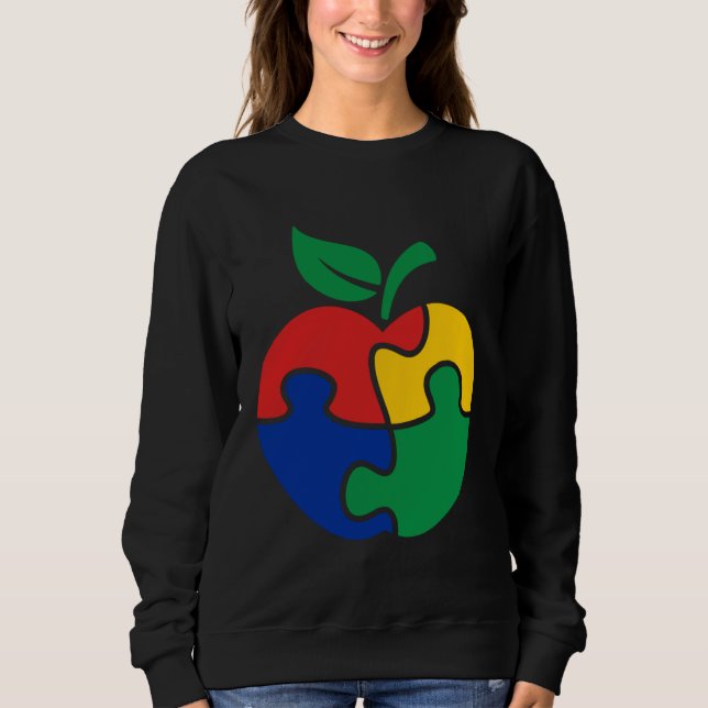 Camiseta Autism Awareness Apple puzzle Autism (Frente)
