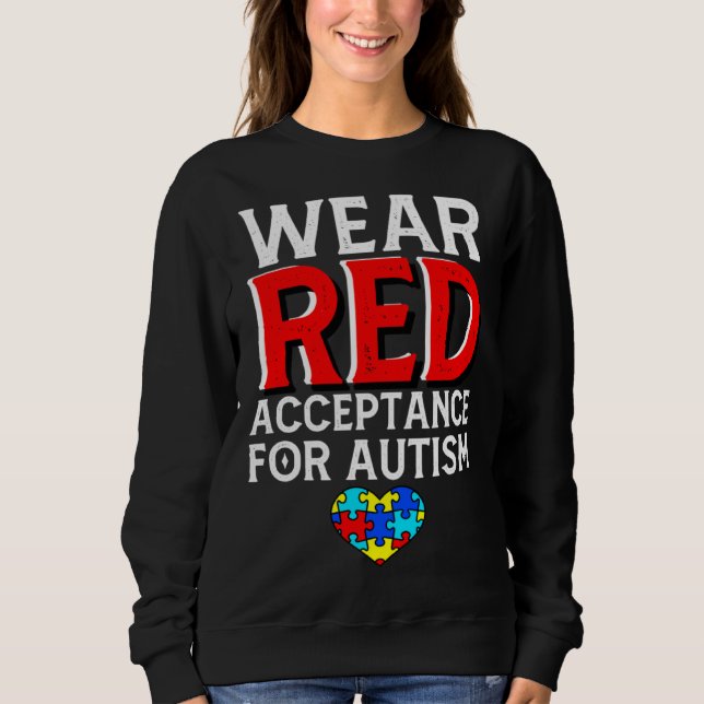 Camiseta Autism Awareness April Wear Red Acceptance for Aut (Frente)