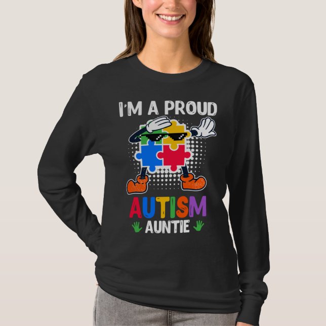 Camiseta Autism Awareness Aunt Autistic Child Diversity  2 (Frente)