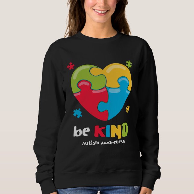 Camiseta Autism Awareness   Be Kind Puzzle Heart Kindness   (Frente)