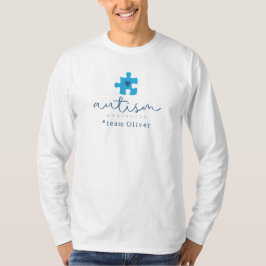 Camiseta autism awareness blue puzzle piece #team name 