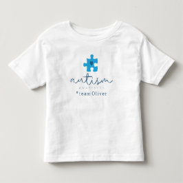 Camiseta autism awareness blue puzzle piece #team name 