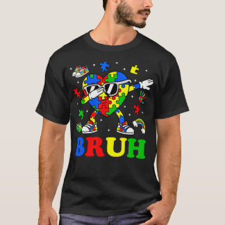 Camiseta Autism Awareness Bruh Dabbing Heart Puzzle