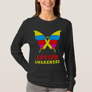 Camiseta Autism Awareness Butterfly Ally Ribbon