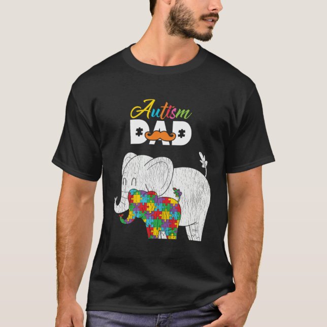 Camiseta Autism Awareness Dad Proud Autistic Son Daughter E (Frente)