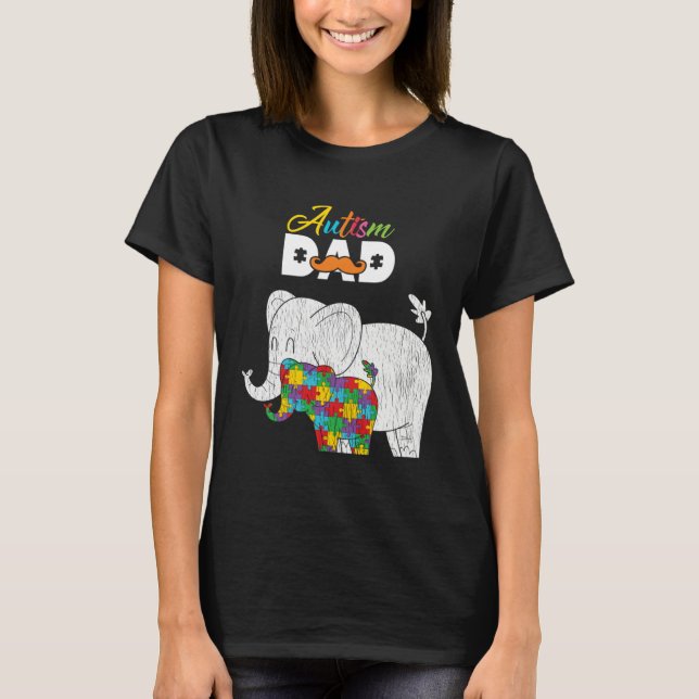 Camiseta Autism Awareness Dad Proud Autistic Son Daughter E (Frente)