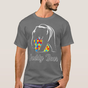 Camiseta Autism Awareness Daddy Bear Puzzle Support Autisti
