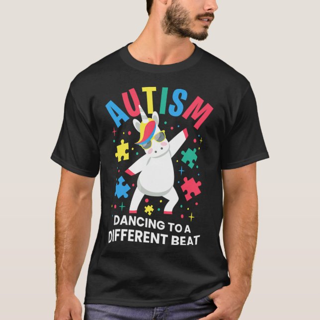Camiseta Autism Awareness Day Month Dancing To A Different  (Frente)