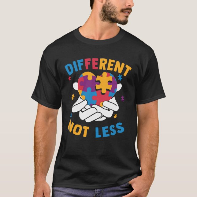 Camiseta Autism Awareness Different Not Less For Autistic (Frente)