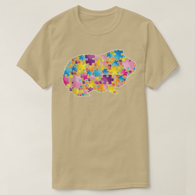 Camiseta Autism Awareness Guinea pig Animals Puzzle for Men (Frente do Design)