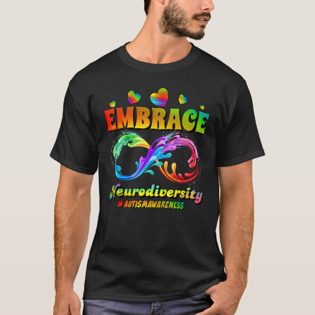 Camiseta Autism Awareness Infinity Symbol Embrace Neurodive (Frente)