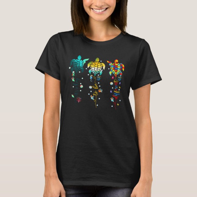 Camiseta Autism Awareness Its Ok To Be Different Sea Turtle (Frente)