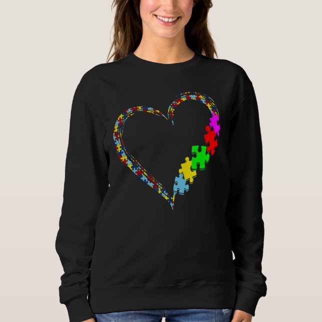 Camiseta Autism Awareness Love Heart Puzzle Piece Valentine (Frente)