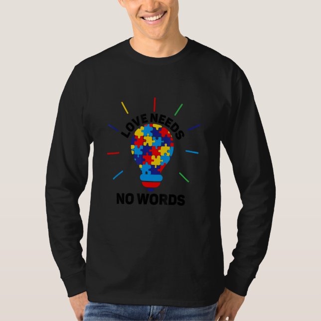 Camiseta Autism Awareness Love Puzzle Heart Accept Support (Frente)
