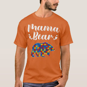 Camiseta Autism Awareness Mama Bear Puzzle Piece Autistic M