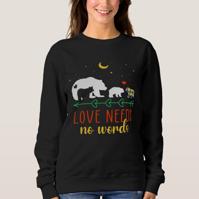 Camiseta Autism Awareness Month Love Need No Words Puzzle B (Frente)