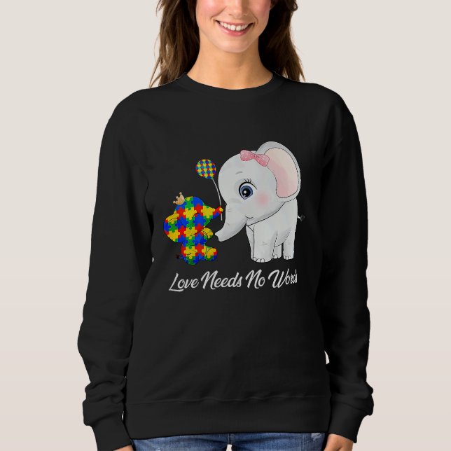 Camiseta Autism Awareness Month Mama Papa Elephant Love Nee (Frente)