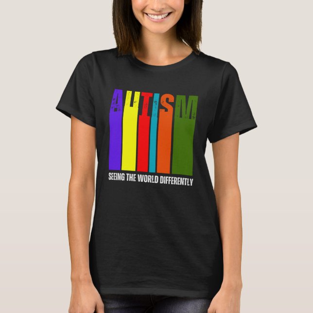 Camiseta Autism Awareness Month Support Seeing the World Di (Frente)
