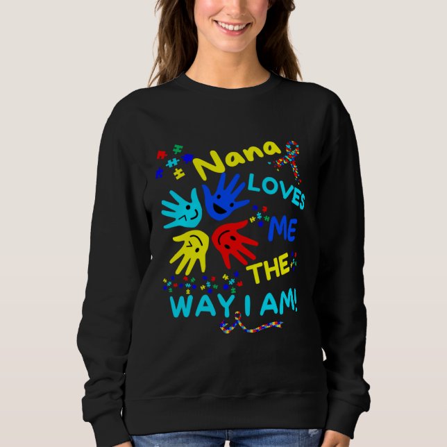 Camiseta Autism Awareness Nana Loves Me The Way I Am Unmask (Frente)